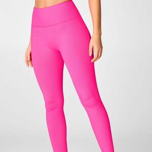 Fabletics High-waisted seamless rib legging in fluorescent pink, size XL